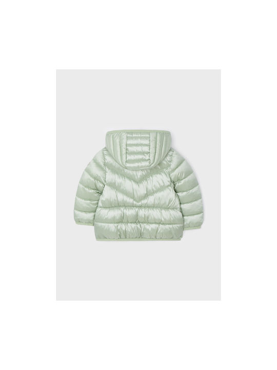 Mayoral Kids Quilted Jacket short Hooded Green