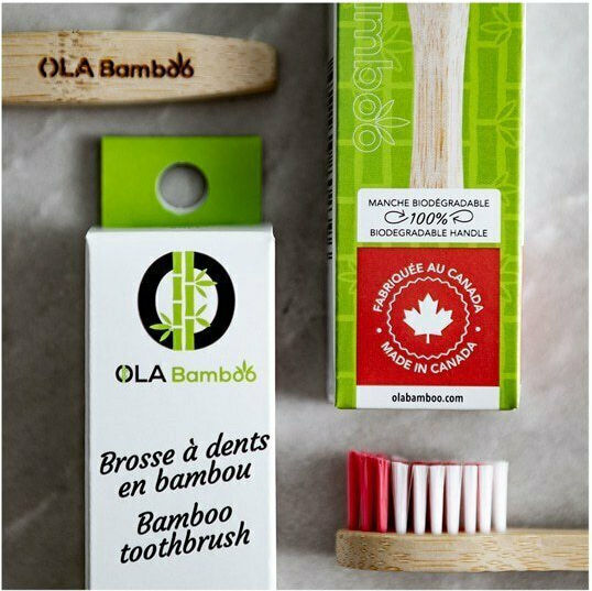 OLABamboo Детска Четка За Зъби Червена Синя