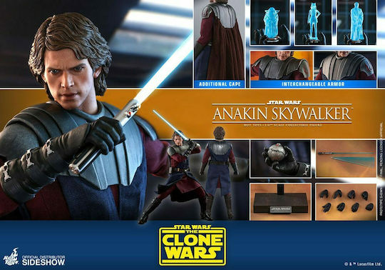 Hot Toys Star Wars Anakin Skywalker The Clone Wars Action Figure Height 31cm in Scale 1:6