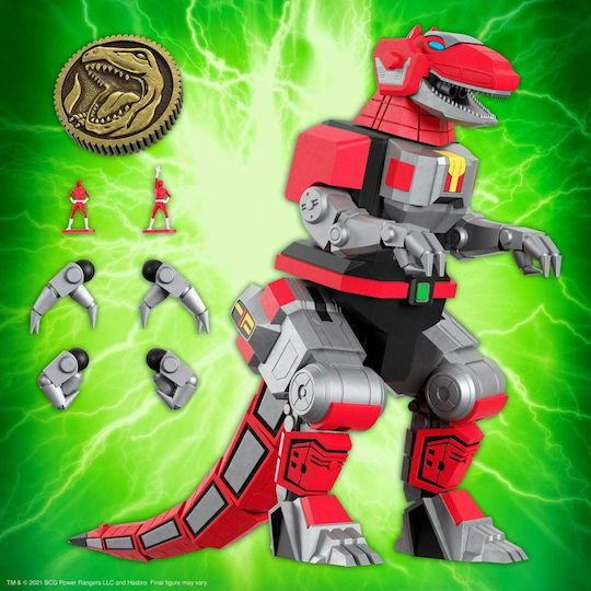 Super7 Mighty Morphin Power Rangers: Tyrannosaurus Dinozord Φιγούρα Δράσης 18εκ.