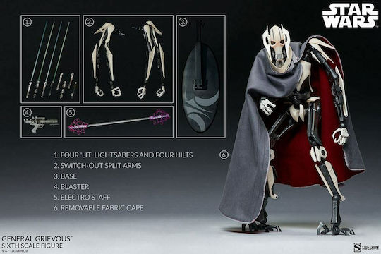 Sideshow Collectibles Star Wars: General Grievous Φιγούρα Δράσης ύψους 41εκ. σε Κλίμακα 1:6