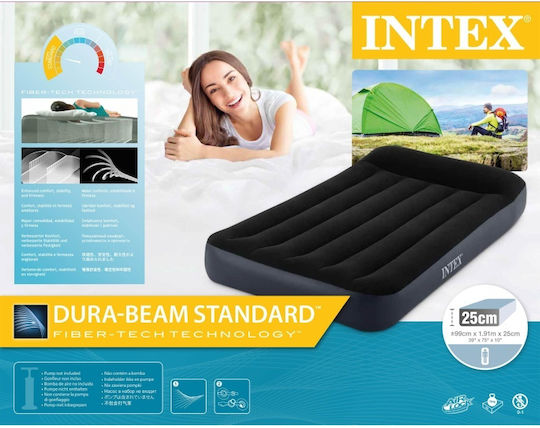 Intex Air Mattress Single with Integrated Pump Classic Twin 191x99x25cm Blue
