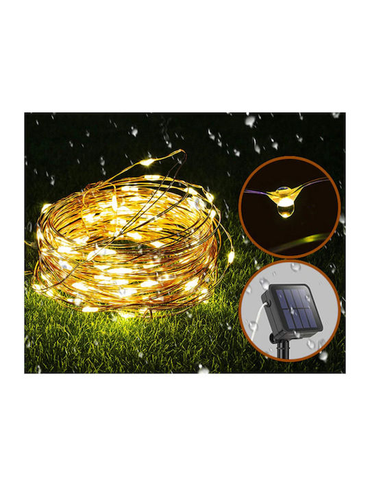 Светлини LED 10m. Топъл бял Слънчеви тип Лента 1бр