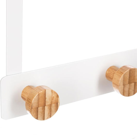 5Five Κρεμάστρα Πόρτας F-V Hooks White 5 Θέσεων Μεταλλική 33.3x8.2x20εκ.