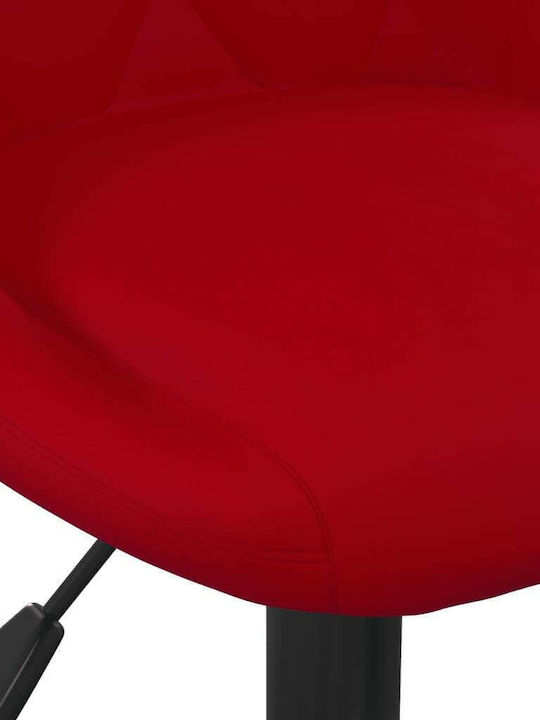 Office Desk Stool with Backrest Burgundy 44x46x67cm