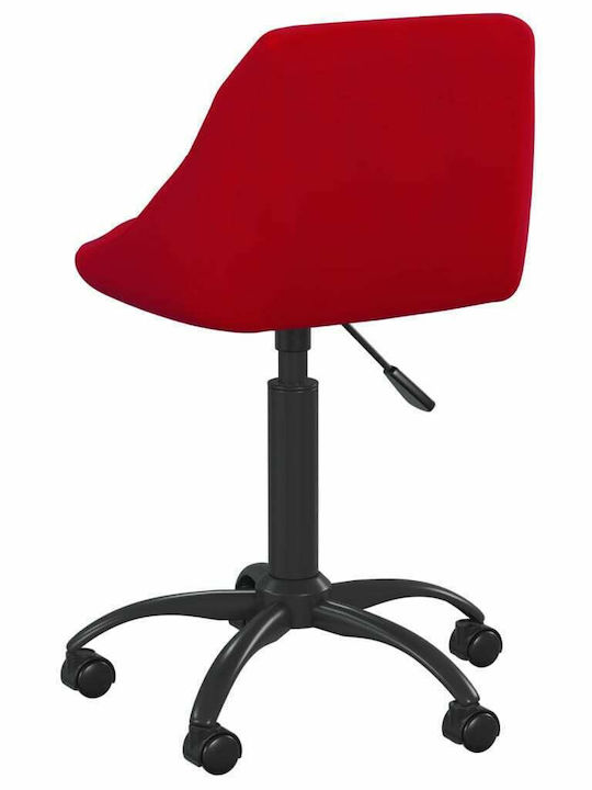 Office Desk Stool with Backrest Burgundy 44x46x67cm