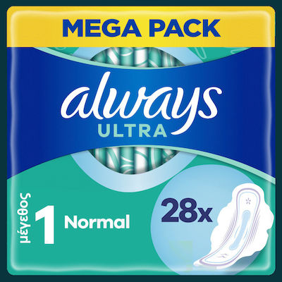 Always Ultra Normal Hygienepads mit Flügeln Größe 1 28Stück