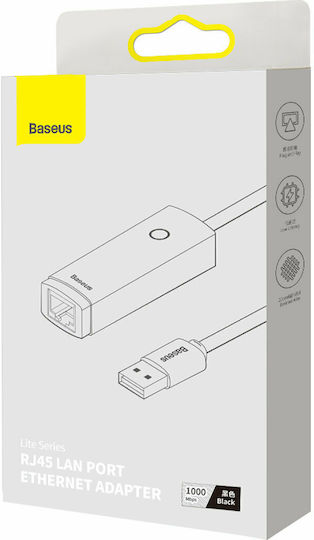 Baseus Lite Series Αντάπτορας Δικτύου USB με Ενσύρματη Σύνδεση Gigabit Ethernet