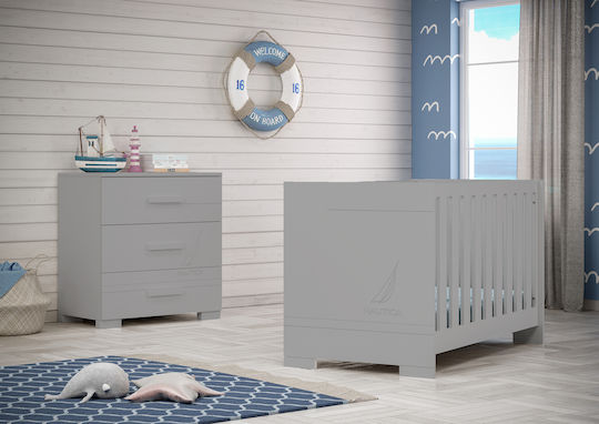 Бебешка Скринове с 3 Чекмеджета Сив 94x50x91см