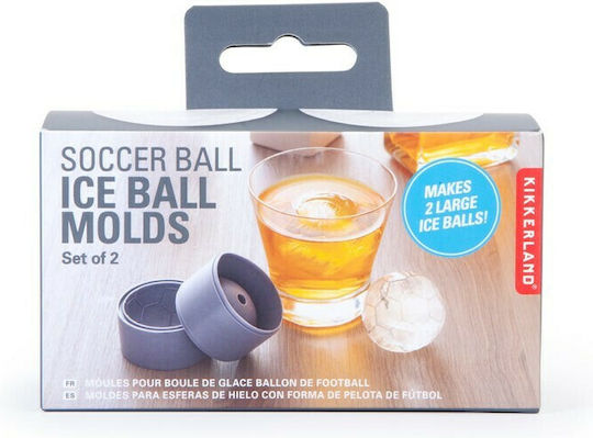Kikkerland Football Ice Ball Molds CU343 Παγοθήκη Στρογγυλά Πλαστική 2 Θέσεων Γκρι CU343 2τμχ