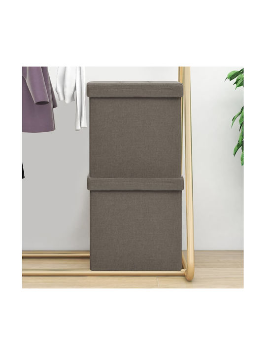 Hocker Für das Wohnzimmer Mit Stauraum Gepolstert mit Stoff Taupe 2Stück 38x38x38cm