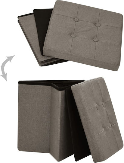 Табуретка Дневна стая с Място за съхранение Текстил Taupe 2бр 38x38x38бр