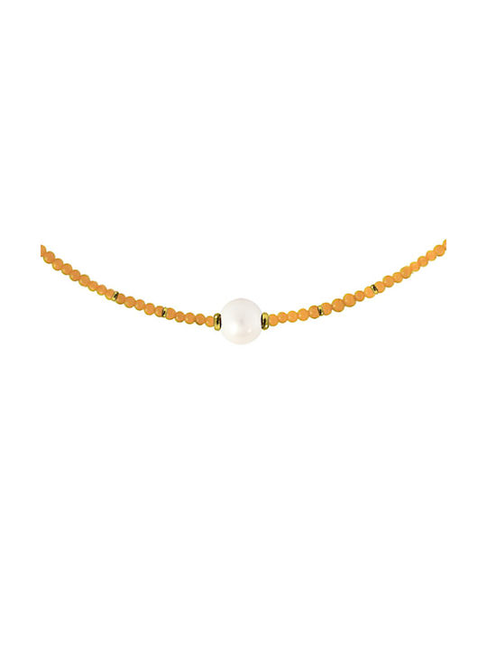 Margaritari Necklace from Gold 14K with Pearls