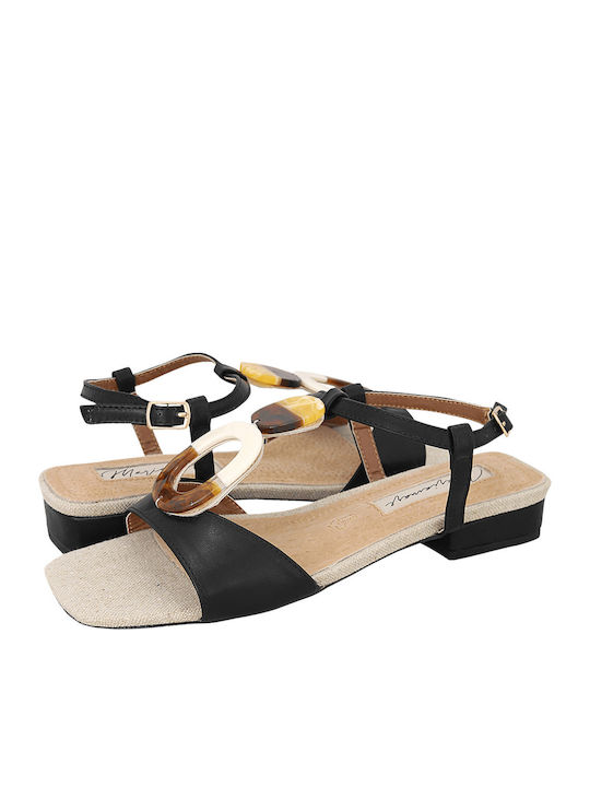 Din piele Sandale Negre
