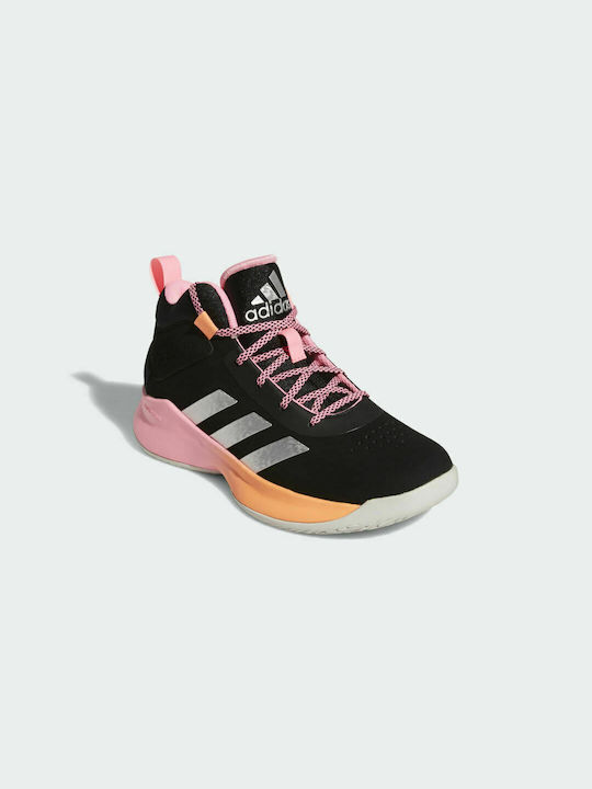 Adidas Αθλητικά Παιδικά Παπούτσια Μπάσκετ Cross Em Up 5 K Core Black / Silver Metallic / Beam Pink