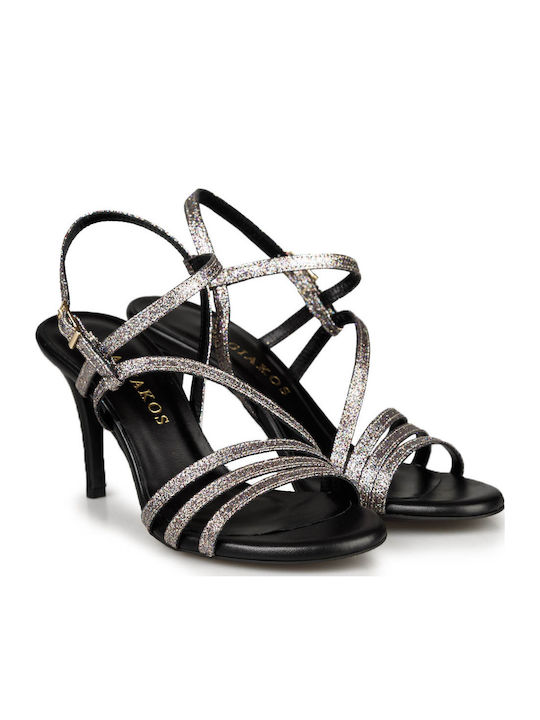 Leder Sandalen Silber