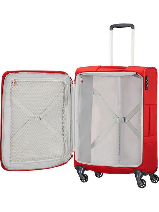 Samsonite Base Boost Spinner 78/29 Large Red Fabric Suitcase With 4 Wheels Height 78cm