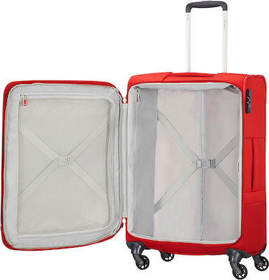 Samsonite Base Boost Spinner 78/29 Large Travel Suitcase Fabric Red with 4 Wheels Height 78cm.