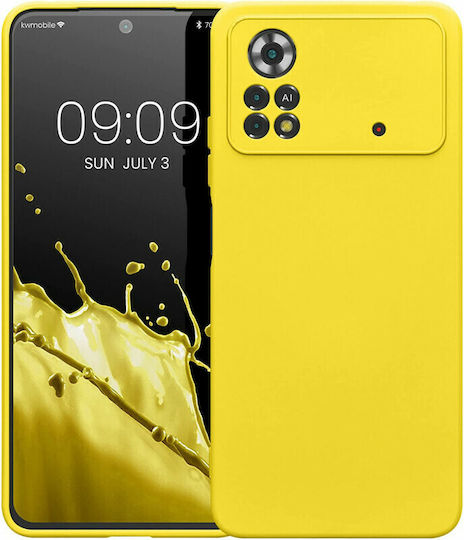 KWmobile Rubberized Back Cover Silicone Radiant Yellow (Poco X4 Pro 5G)