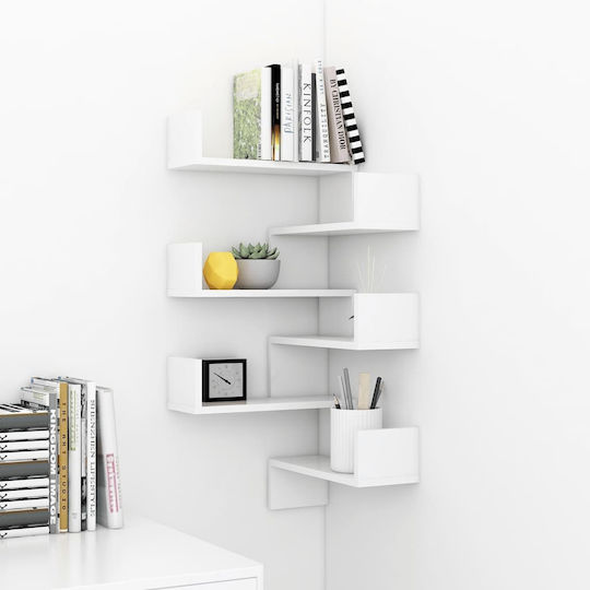 Eckregale Wand White Glossy 2Stück 40x40x50cm