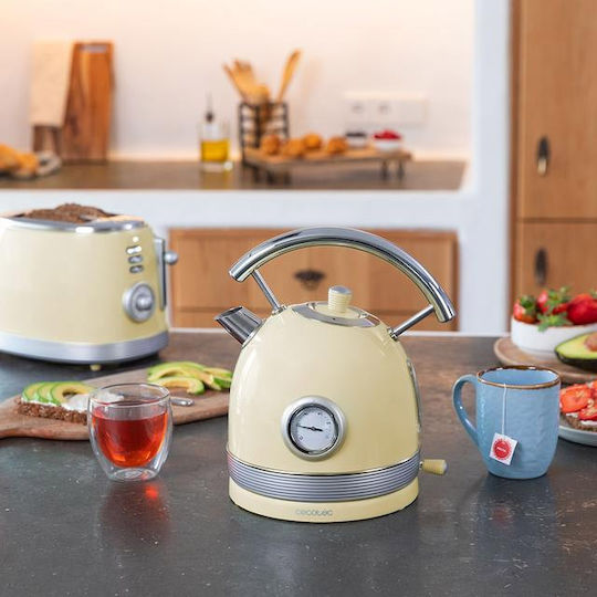 Cecotec Thermosense 420 Vintage Електрически Кана 1.8л 2200W Светложълт