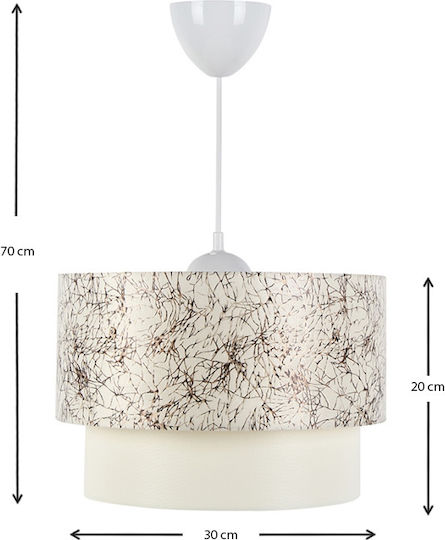 Megapap Whitehouse Pendant Light White with Socket E27 30x20x55cm