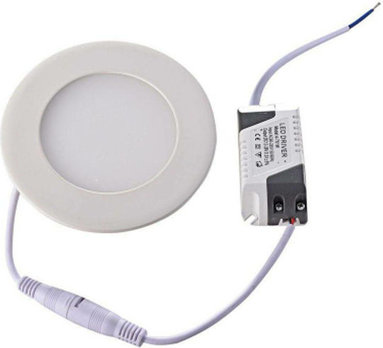 Vito Lena-RX Στρογγυλό Χωνευτό LED Panel 3W με Θερμό Λευκό Φως 3000K