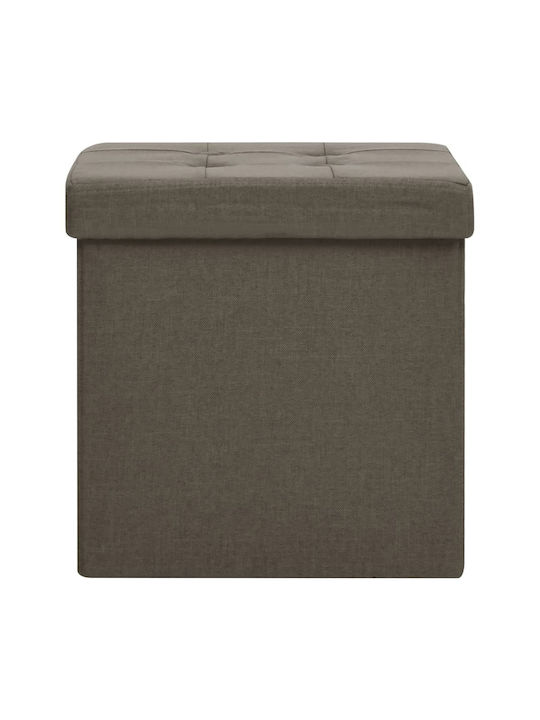 Hocker Für das Wohnzimmer Klappbar Mit Stauraum Gepolstert mit Stoff Coffee 38x38x38cm