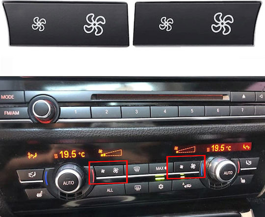Carner Switch Button Автомобилен превключвател за климатик 2τμχ за BMW Ред 5 Черен