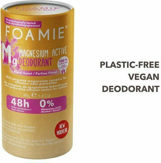 Foamie Happy Day Magnesium Active Floral Αποσμητικό 48h σε Stick Χωρίς Αλουμίνιο 40gr