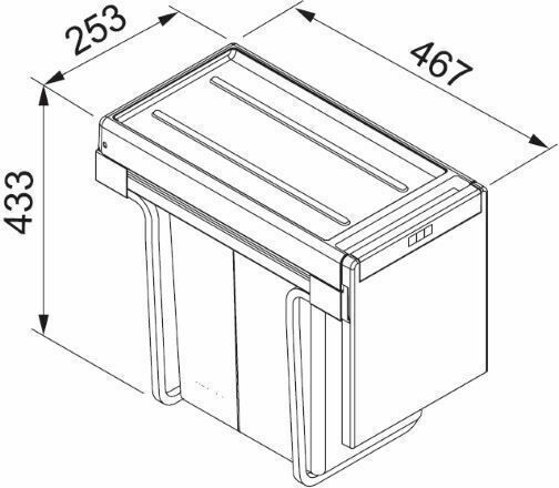 Franke Cube 30 Κάδος Ανακύκλωσης Πλαστικός για Ντουλάπι Μαύρος 30lt Franke Cube 30 Κάδος Ανακύκλωσης Πλαστικός για Ντουλάπι Μαύρος 30lt