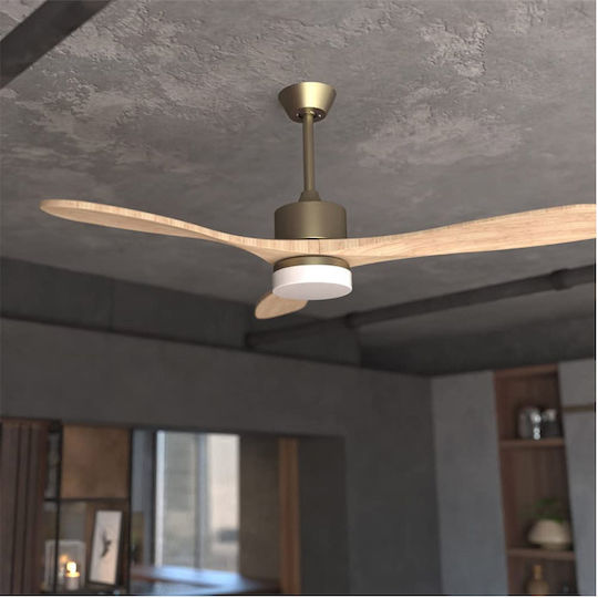 Cecotec EnergySilence Aero 5290 Pro Ceiling Fan 132cm with Light Fixture Beige / Silver