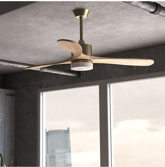 Cecotec EnergySilence Aero 5290 Pro Ceiling Fan 132cm with Light Fixture Beige / Silver