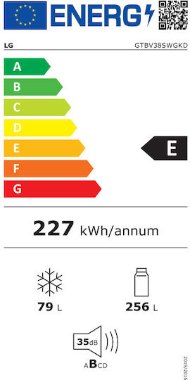 LG Frigider cu două uși 335lt Total NoFrost Î172xL60xA71cm. Alb GTBV38SWGKD