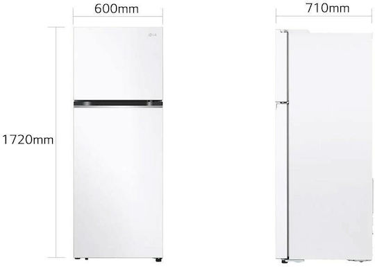 LG Frigider cu două uși 335lt Total NoFrost Î172xL60xA71cm. Alb GTBV38SWGKD