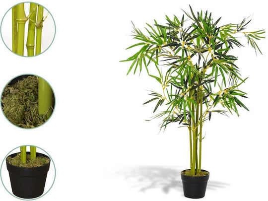 Artificial Plant in Pot Bamboo Green 120cm Outsunny