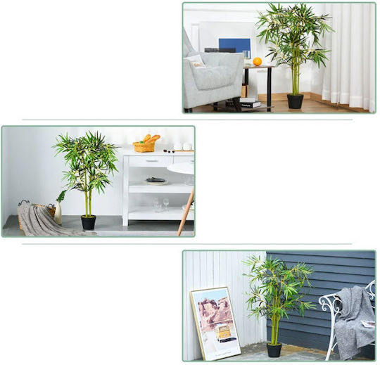 Artificial Plant in Pot Bamboo Green 120cm Outsunny