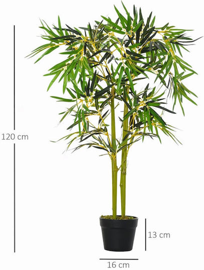 Artificial Plant in Pot Bamboo Green 120cm Outsunny