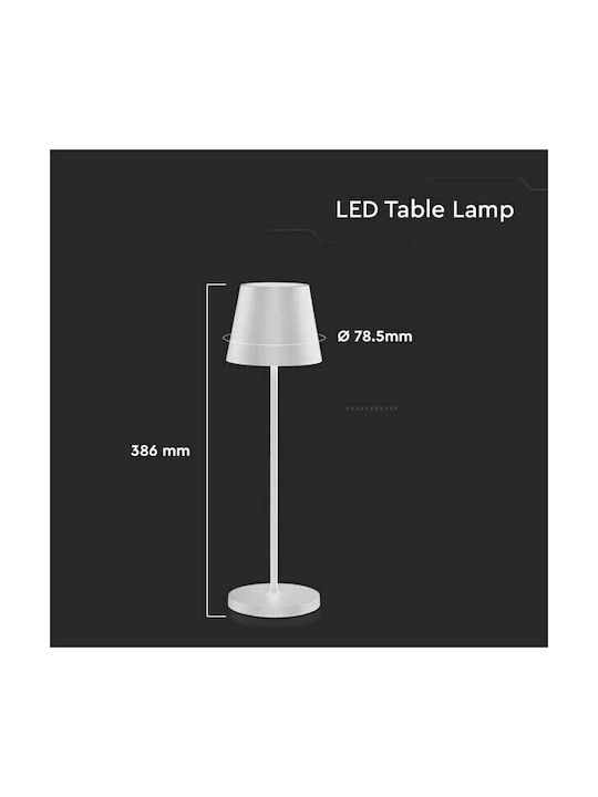 V-TAC Επιτραπέζιo Φωτιστικό LED Εξωτερικού Χώρου 2W με Θερμό Λευκό Φως IP54 Λευκό