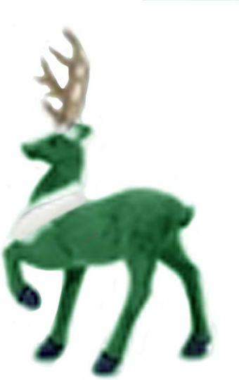 Iliadis De Crăciun Figurină Cerb Verde Înălțime 34cm. cu coarne de aur
