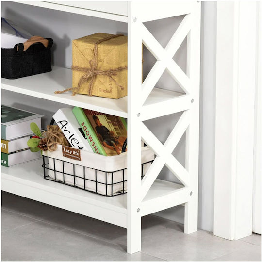 Wooden Console Table Λευκό L100xW30.5xH80cm
