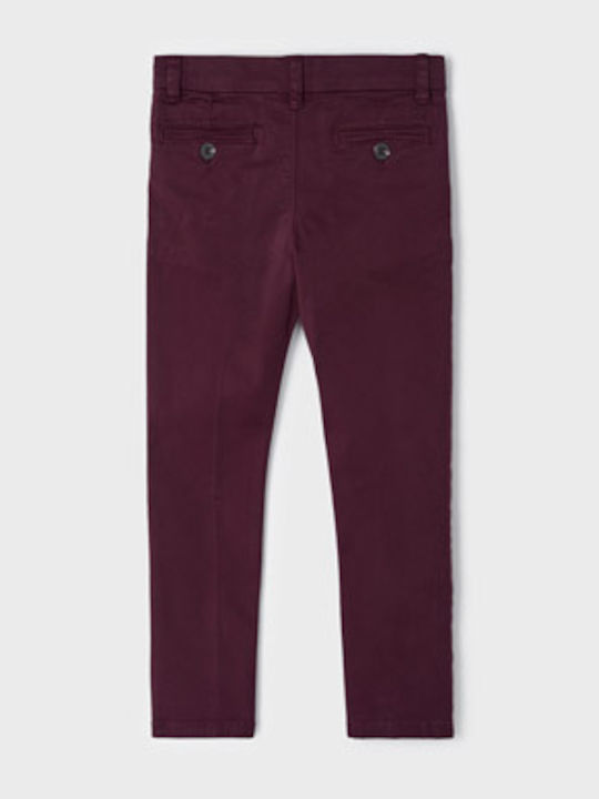 Kids' Chino Fabric Pants Burgundy