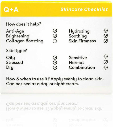 Q+A Natural Skincare Cream Face Day with Ceramides 50gr