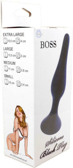 Boss Of Toys Boss Series Slim Anal Plug Small Black 10cm