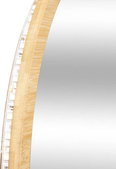 5Five F-V Round Кръгло Банско Огледало LED от MDF 57x57см Кафяв