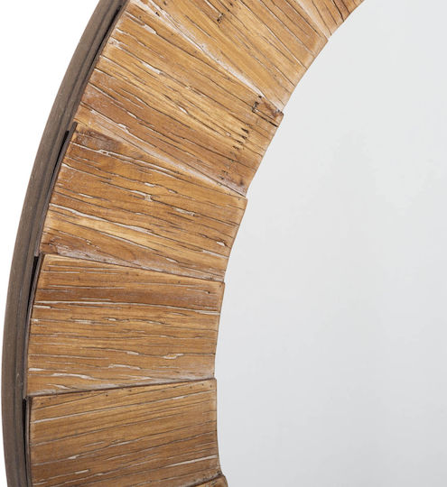 Atmosphera Wall Mirror with Coffee Wooden Frame Diameter 83cm 1pcs