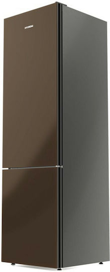 Hyundai Fridge-Freezer 367lt Total NoFrost H201xW59.5xD66cm Brown HRC22-3833BRD/GL