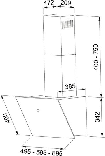 Franke Vertis FVT 605 Απορροφητήρας Καμινάδα 60cm Λευκός