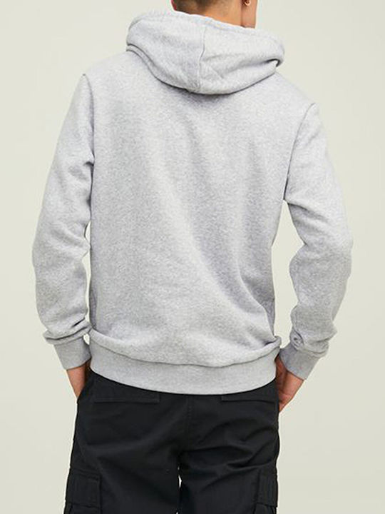 Jack & Jones Ανδρικό Φούτερ με Κουκούλα και Τσέπες Light Grey Melange