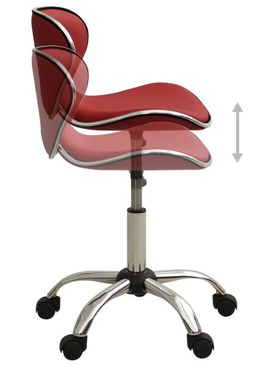 Office Desk Stool with Backrest Burgundy 46.5x48x69cm